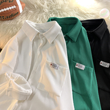 2025秋装男生长袖衬衫港风宽松衬衣D201-DM164-P45，男装衬衫，电商D321-1