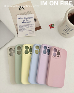 IMONFIRE韩国ins简约奶油冰淇淋纯色精孔高级感软糯液态硅胶iPhone12pro13promax14plus15pro16手机壳17pro