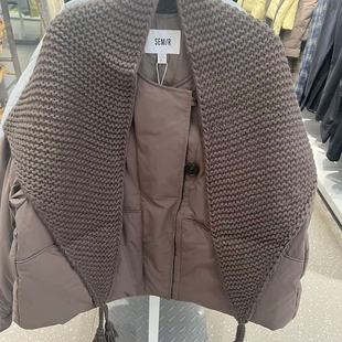 森马羽绒服2025女冬季 oversize围巾90绒子复古衣服107725113026