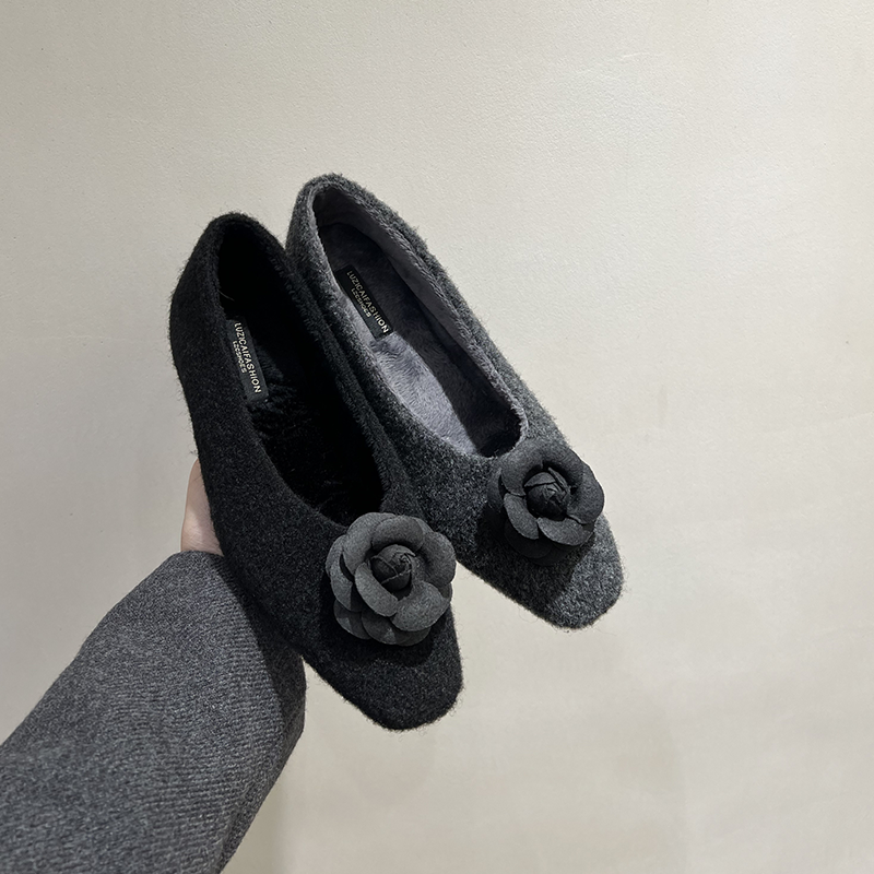 晚晚风浅口加绒保暖毛毛鞋棉鞋女