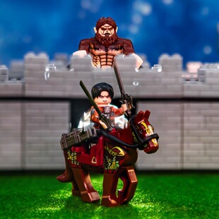 适用于乐高进击的巨人艾伦三笠兵长利威尔调查士兵团积木人仔玩具