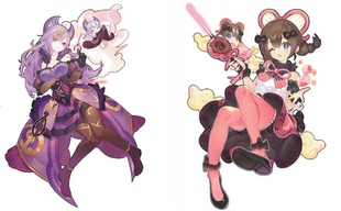 【黑猫卡牌】游戏王-实体化- 七音服·格蕾西娅 丘蒂娅 大立牌 !