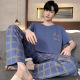 短袖 薄款 长裤 套头直播男士 韩版 休闲家居服套装 莫代尔睡衣男春夏季