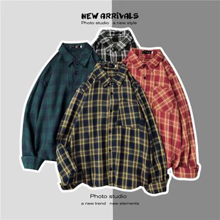 潮流日系韩版 衬衣男士 文艺春季 新款 慵懒外套潮牌 修身 尖领衬衫 长袖