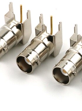 BNC 单联带脚位全铜母座BNC-KWE 50欧姆阻抗BNC-KWHD 弯脚90度