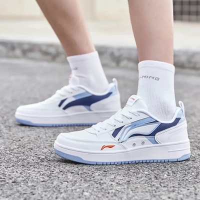 李宁LiNing海川男子新款休闲鞋经典防滑滑板鞋运动鞋AGCT377-2