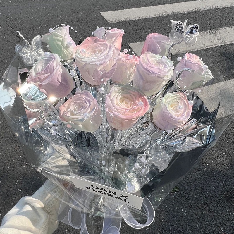 小众永生花人鱼姬花束送女朋友