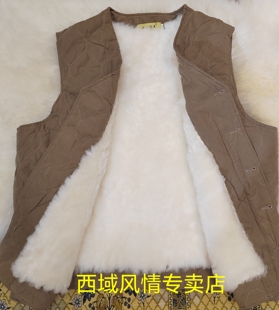 新年特价新疆100%真绵羊皮毛一体中老年冬季加厚保暖马甲男款坎肩