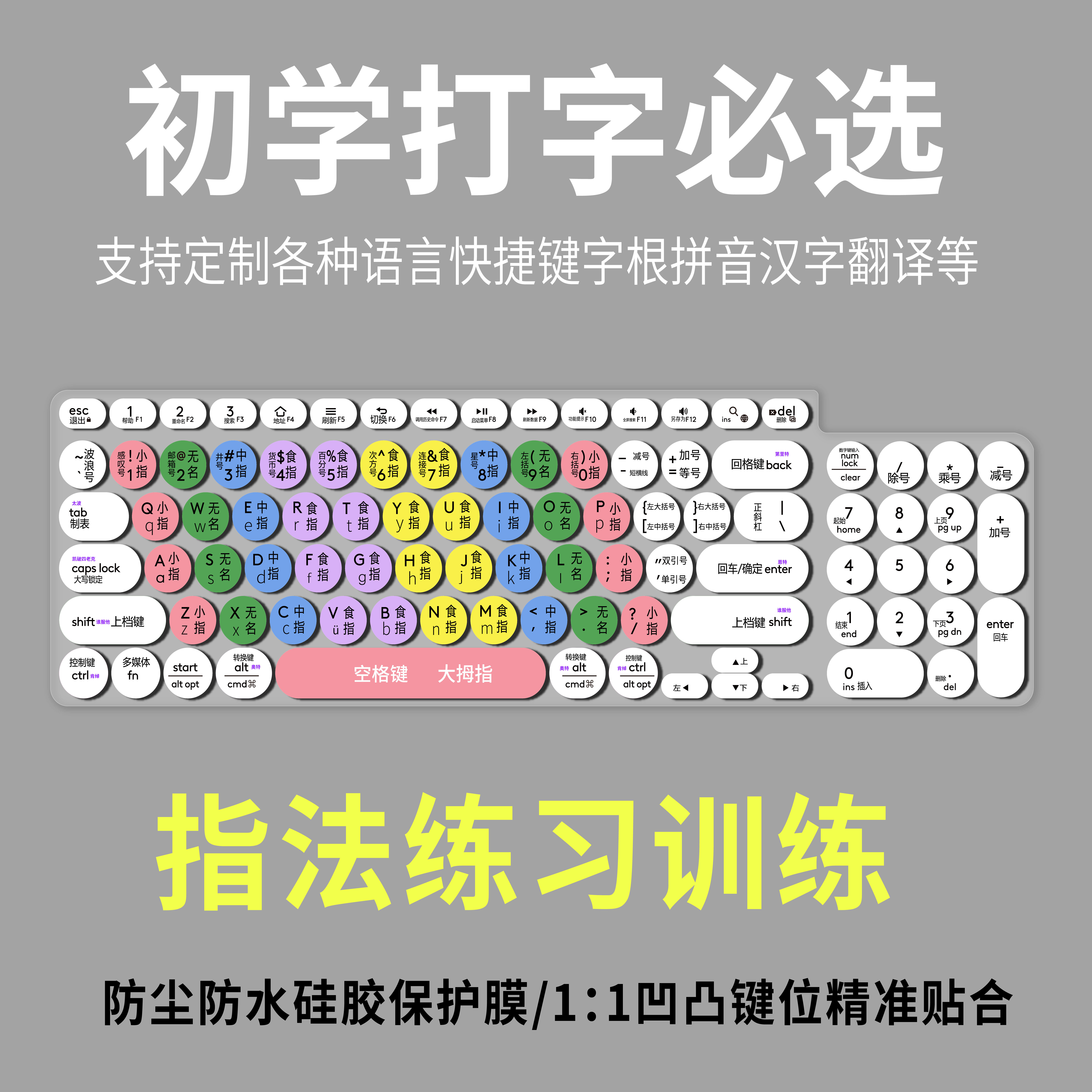 适用Acer宏碁蓝牙无线键盘台式okw215保护膜中文翻译五笔快捷拼音