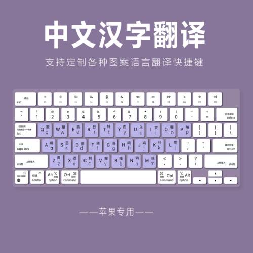 适用苹果笔记本MacBookAir电脑键盘膜M3五笔中文拼音翻译字A3113
