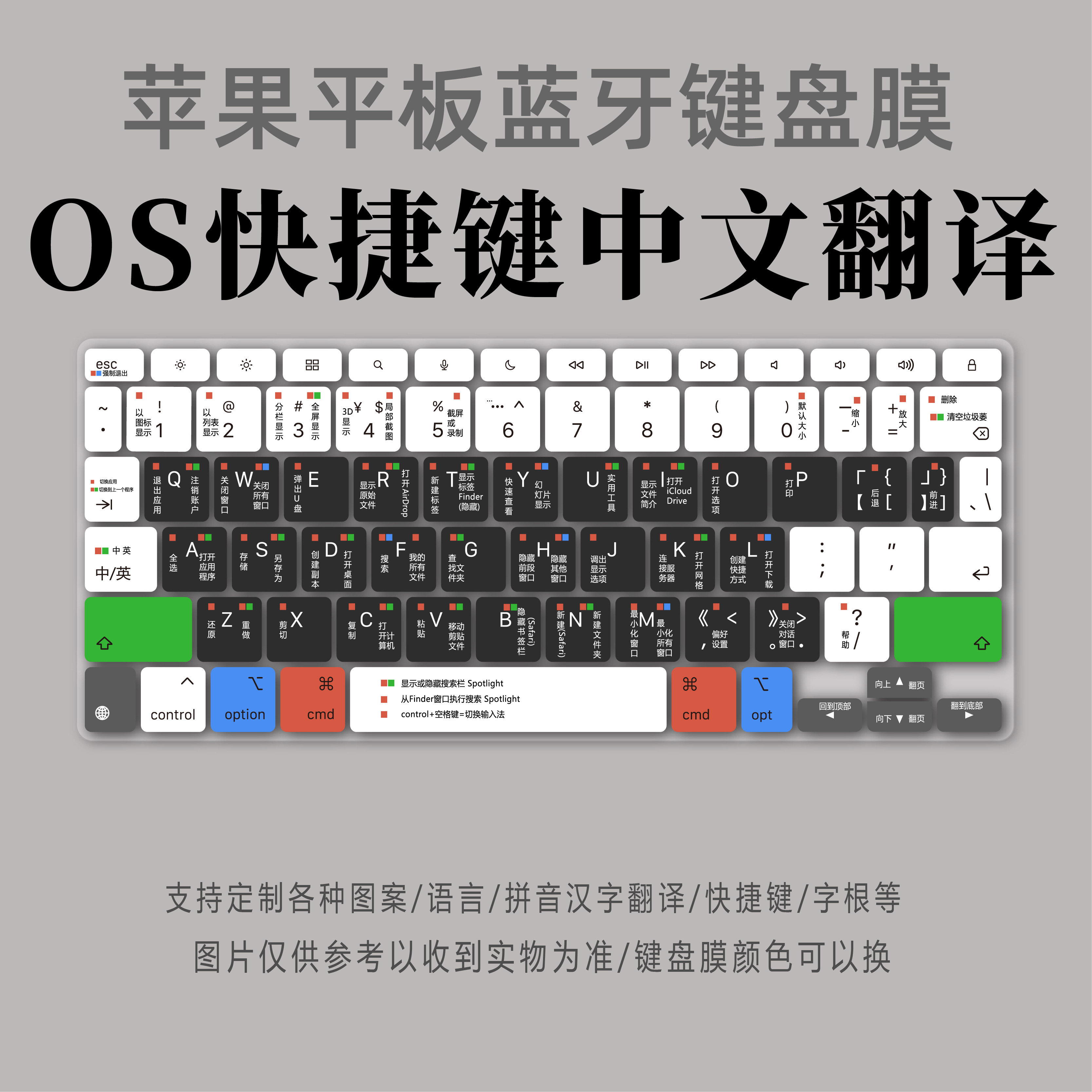 适用苹果妙控键盘膜11寸iPad Pro平板蓝牙M5中文OS快捷翻译A2695