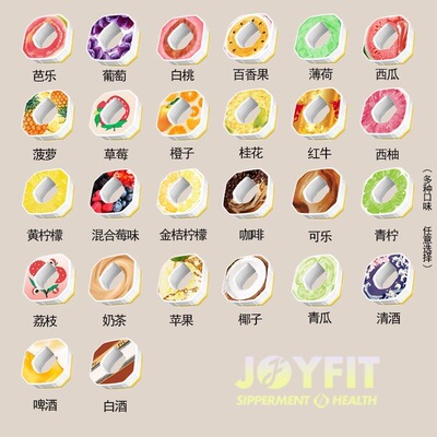 JOYFIT玩味水杯替换风味豆荚萃香环果味环0糖0卡多种口味安全健康