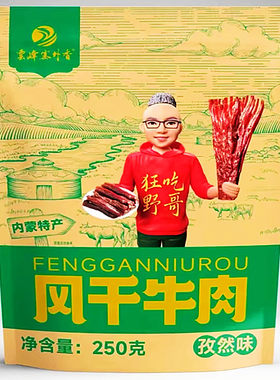 狂吃野哥牛肉干250g*2袋云峰塞外香牛肉干孜然原味