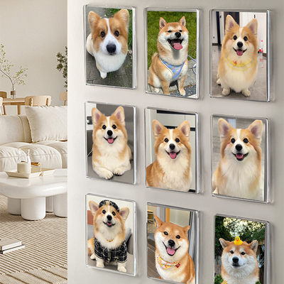 相框挂墙磁吸拍立得相框组合照片墙冰箱贴磁性照片冲印小卡保护套