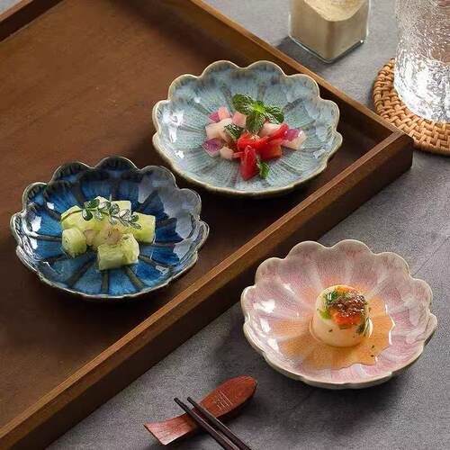 日式复古窑变陶瓷勺托味碟收纳