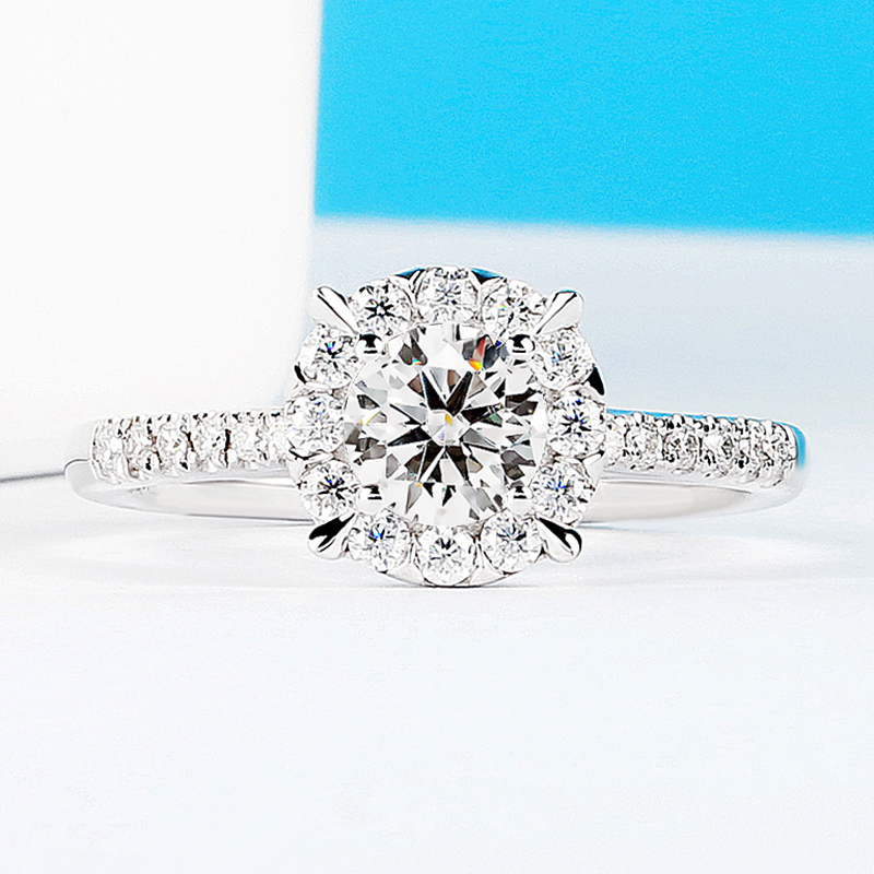 IGI培育钻石戒指铂金50分围镶钻