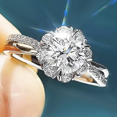 18K白金钻戒50分一克拉IGI培育钻