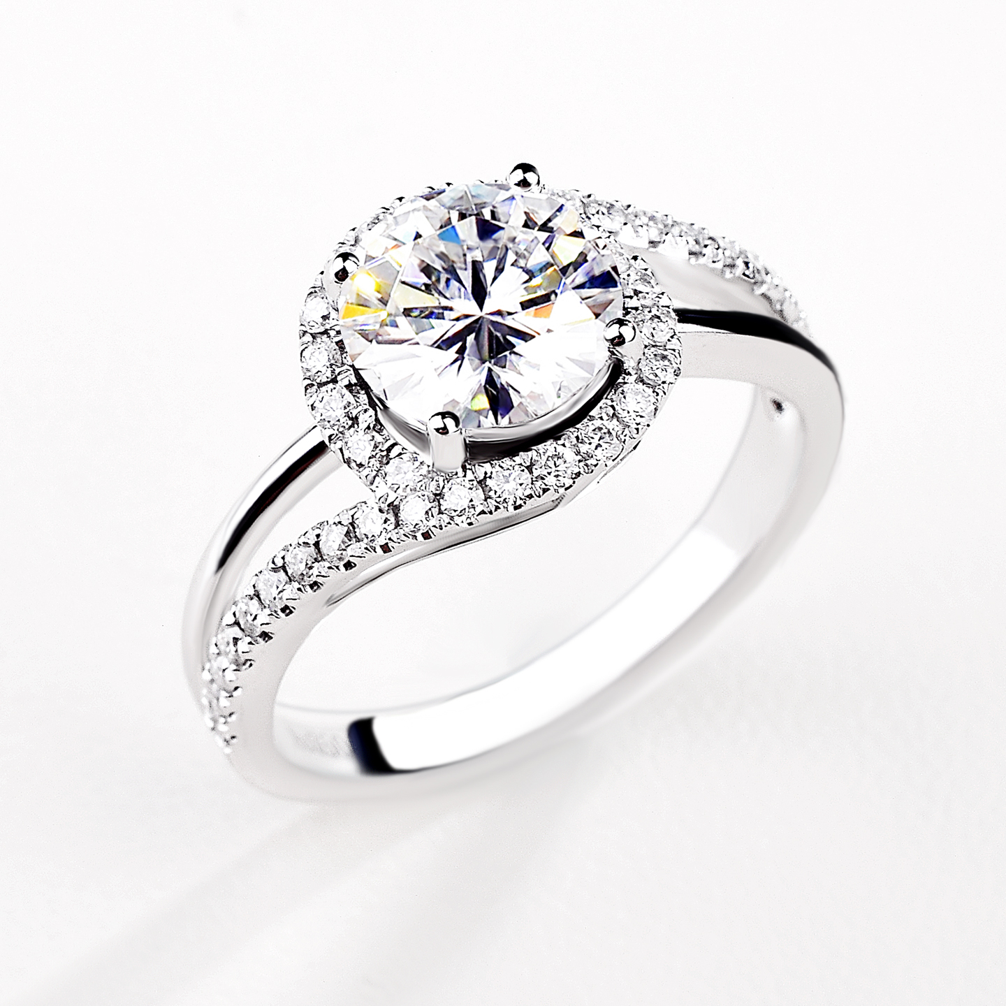 星河钻戒女18K白金1克拉培育钻石