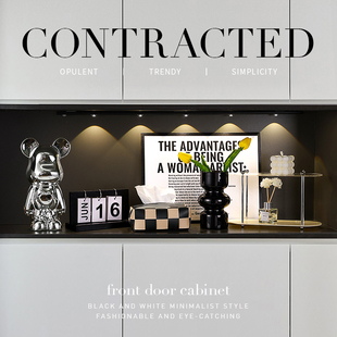 轻奢入户玄关装饰摆件客厅钥匙收纳架托盘软装餐边柜鞋柜家居饰品