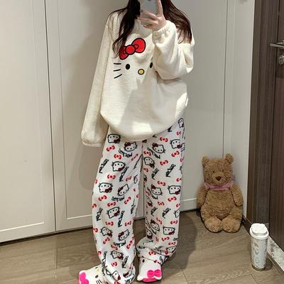 可爱卡通HelloKitty米粒绒家居服