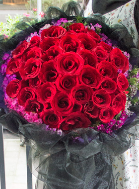 邵阳鲜花速递99朵红玫瑰花束礼盒大祥区双清区北塔同城生日送花店