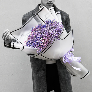 青岛鲜花速递同城创意超大满天星花束市南市北城阳崂山生日送花店