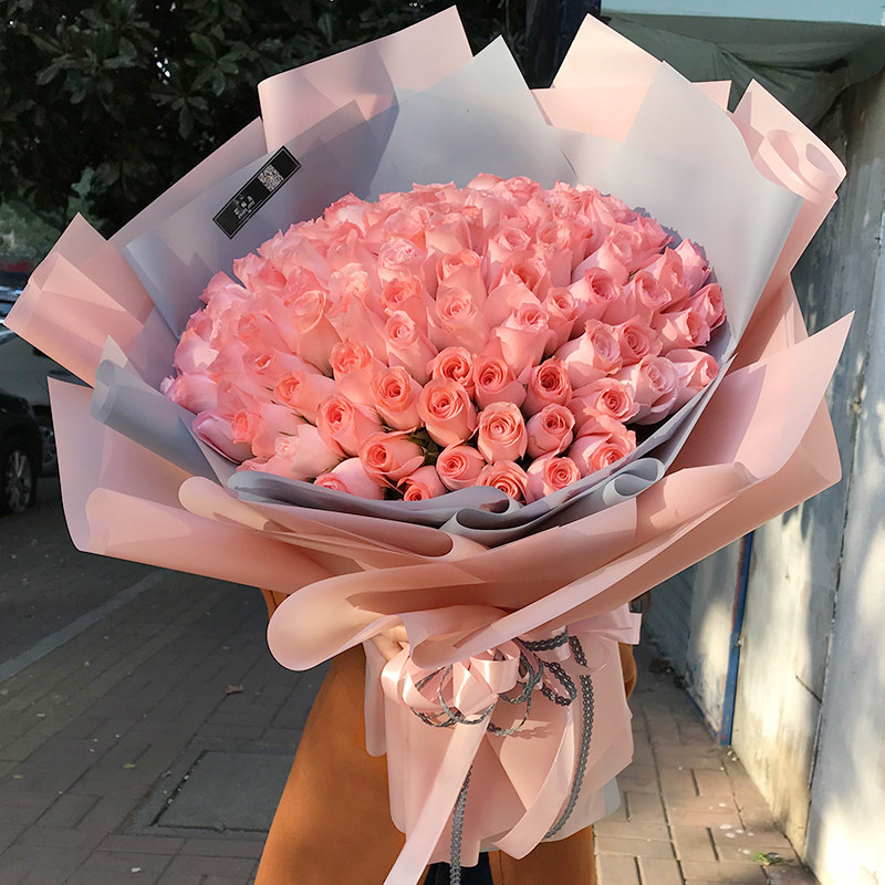 黄山同城99朵祝福玫瑰花束生日