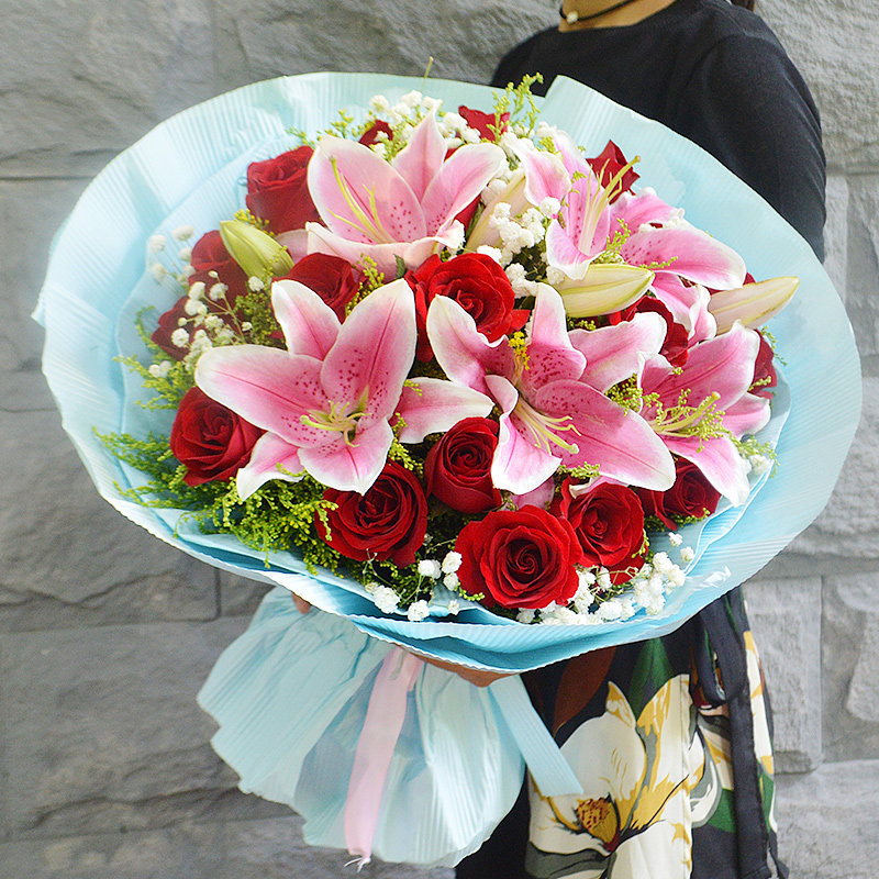 贵阳南宁长沙西安生日百合花束