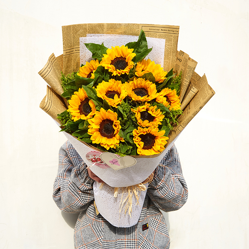 儿童节向日葵花束上海同城北京广州深圳杭州南京鲜花速递生日送花