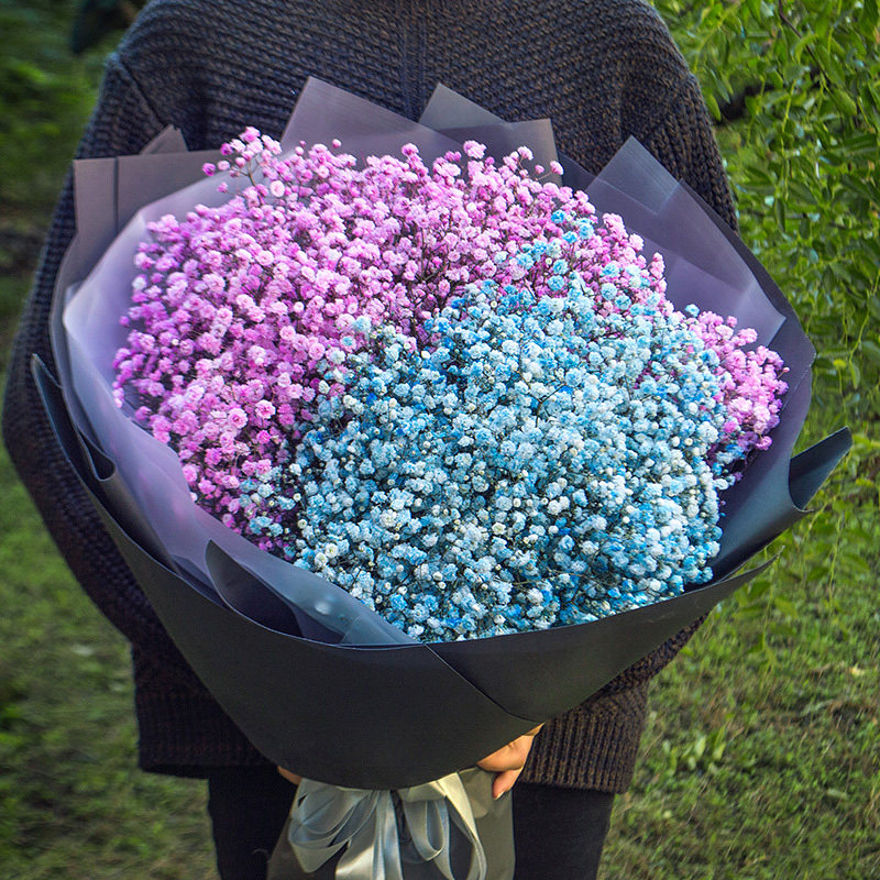 鲜花速递同城满天星玫瑰花束广州东莞珠海深圳中山生日表白送花店