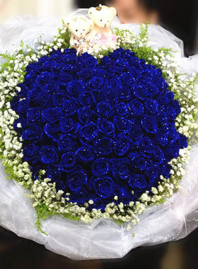 福清福州蓝色妖姬晋江石狮蓝玫瑰泉州鲜花速递花店厦门生日鲜花束