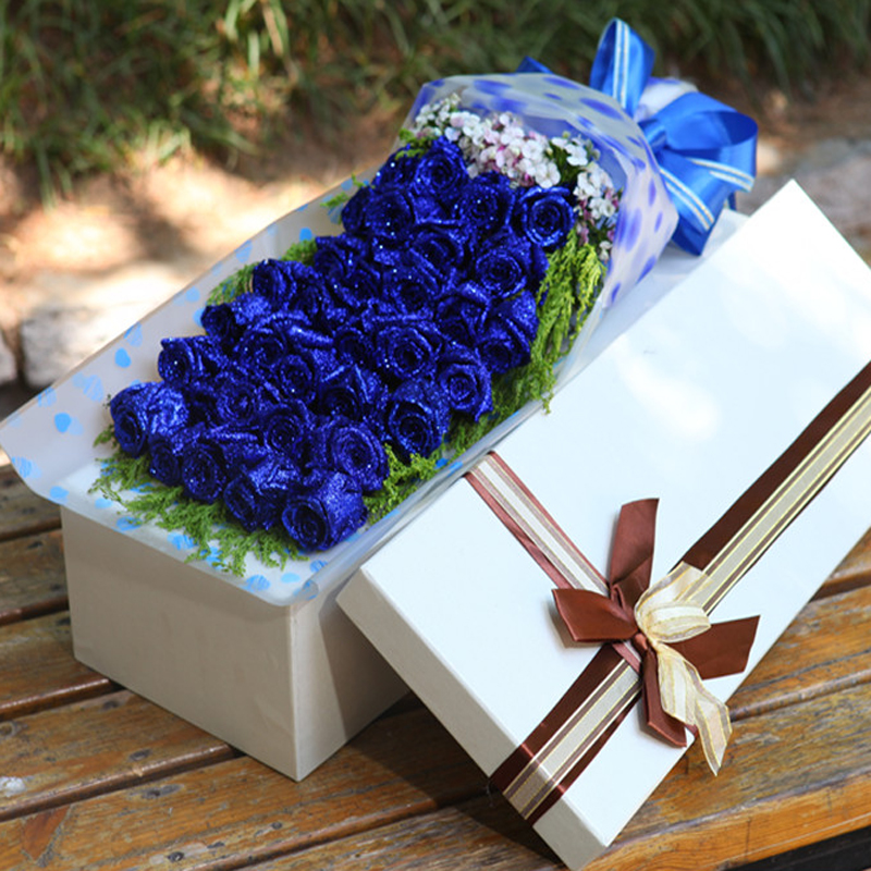 郑州鲜花速递同城佛山深圳潍坊兰州贵阳蓝玫瑰蓝色妖姬生日送花店