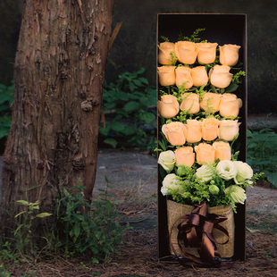 大庆鲜花同城速递红粉香槟玫瑰花束礼盒萨尔图龙凤让胡路生日送花