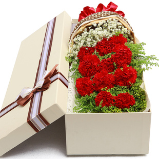 康乃馨香水百合花束礼盒青岛鲜花速递同城市南市北黄岛生日送花店