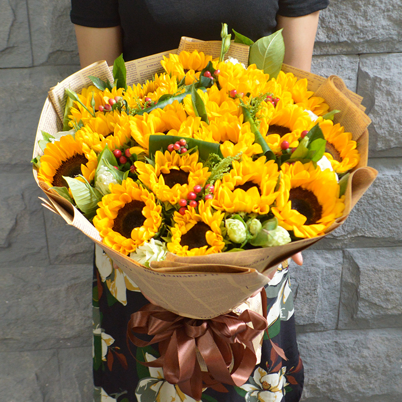 向日葵花束北京上海广州深圳成都南京杭州鲜花速递同城生日送花店