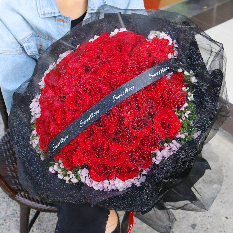 丹东鲜花速递同城生日玫瑰花束礼盒振兴元宝凤城东港宽甸送花店