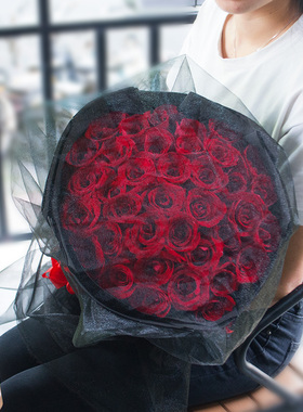 鲜花同城速递保山红玫瑰花礼盒隆阳区腾冲县表白同城送花店