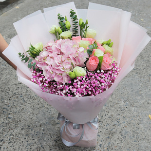 天津鲜花速递同城混搭玫瑰绣球花和平河东河西南开河北生日520