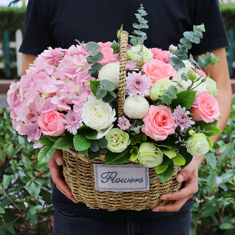 手提花篮深圳同城鲜花速递开业乔迁广州佛山东莞中山珠海生日送花