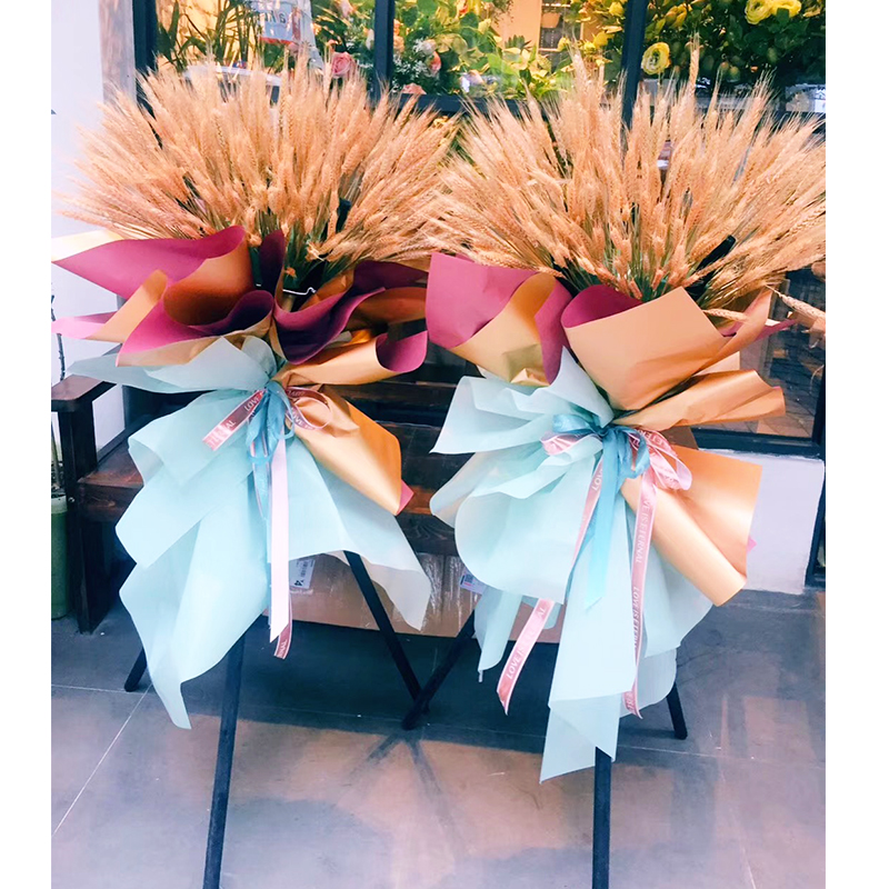 上海鲜花速递同城大麦满天星三脚架麦穗商场开业花篮上海全境送花