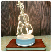 创意触摸七彩小提琴小夜灯卧室灯床头灯睡眠灯送亲朋好友生日礼物