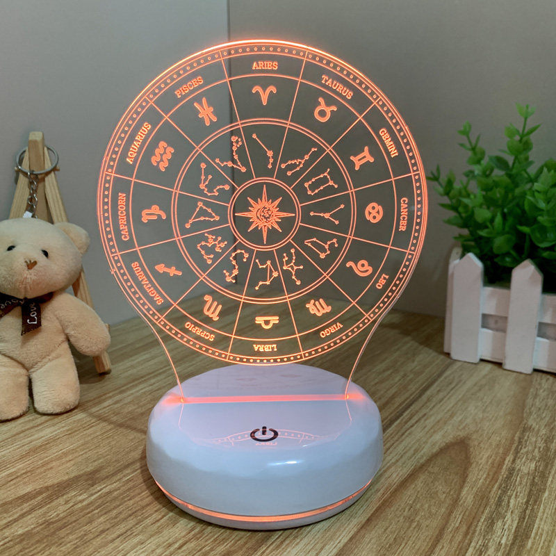 十二星座许愿灯触摸七彩小夜灯床头灯卧室灯氛围灯少女灯生日礼物