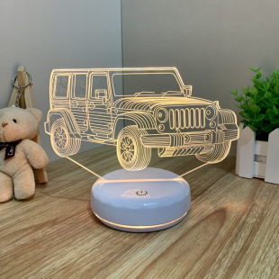 创意吉普车夜光小夜灯触控变色桌面氛围灯会场夜灯酒吧灯节日礼品