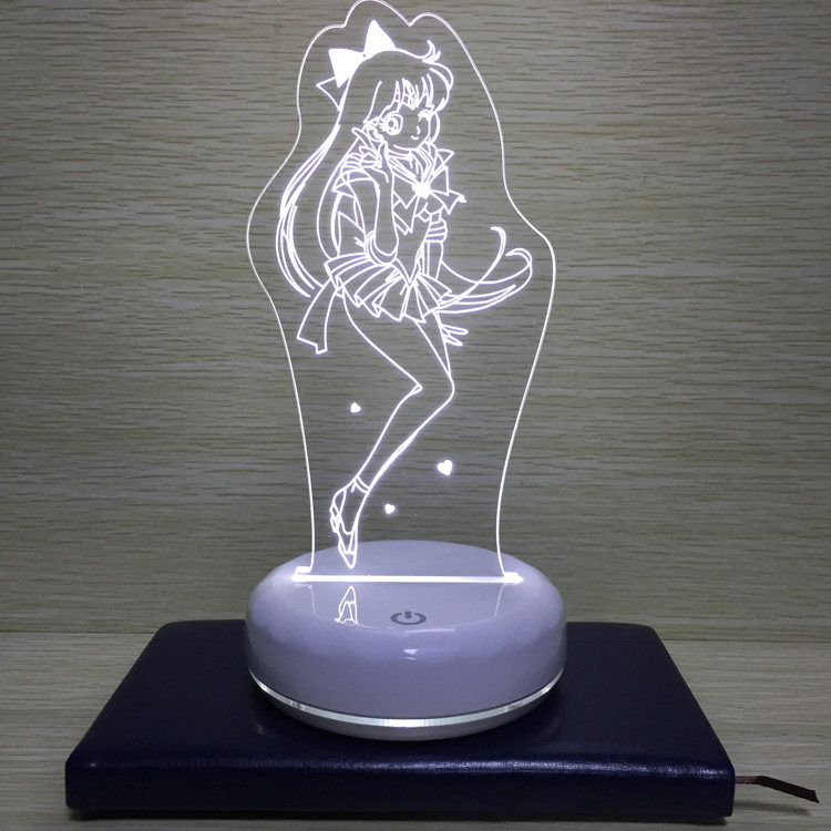 ins比心床头led美少女战士小夜灯