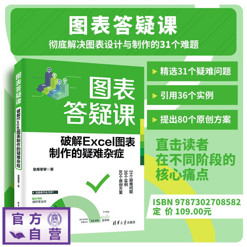 【官方正版新书】 图表答疑课——破解Excel图表制作的疑难杂症 皇甫攀攀 清华大学出版社 Excel