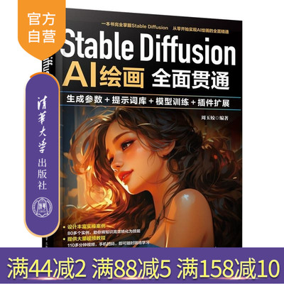 【官方正版新书】Stable Diffusion AI绘画全面贯通 生成参数+提示词库+模型训练+插件扩展 周玉姣 清