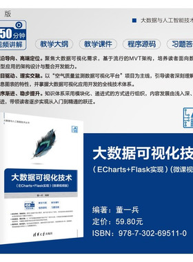 【官方正版新书】 大数据可视化技术（ECharts+Flask实现）(微课视频版) 董一兵 清华大学出版社 大数据可视化