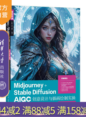 【官方正版新书】Midjourney+Stable Diffusion AIGC创意设计与插画绘制实操 汤超 孙文博 清华大学出版社 AIGC创意设计与插画