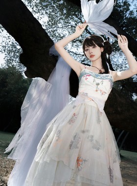 【本草纲目2.0】分体SKset套装吊带背心半裙原创印花新中式中华风