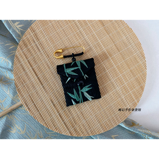 包邮!棉记 中国风别针式福袋平安符袋随身袋竹子竹叶古风香囊